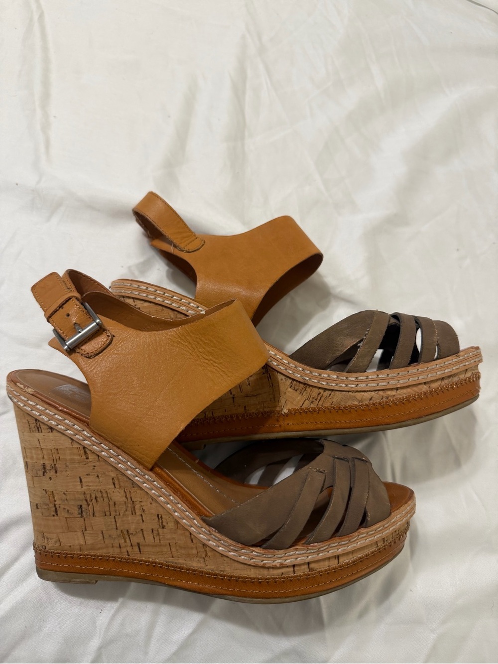 Wedge Sandal in mixed brown neutral colors - Women